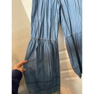 Sincerely Jules Boho  Tiered  Lightweight Denim Pant Size xs Wide Leg